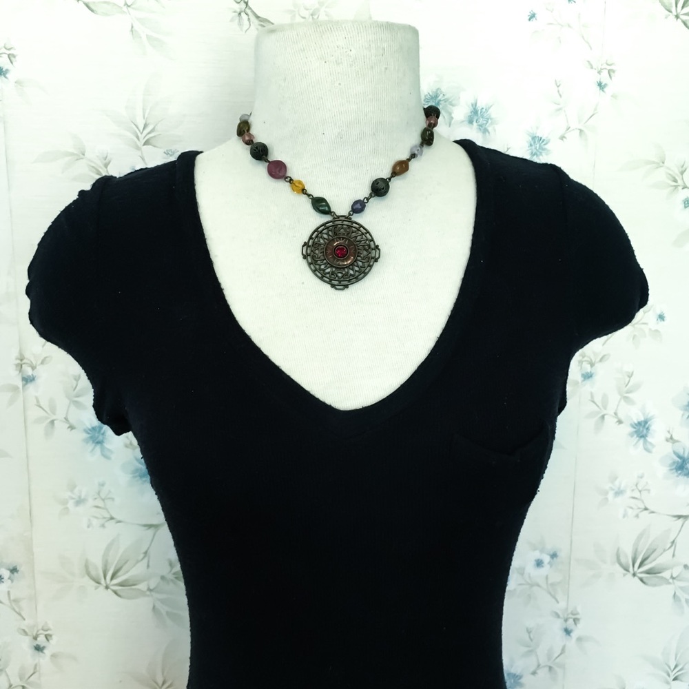 BLACK FRIDAY SALE $10  Mandala Beaded Necklace - Picture 2 of 8